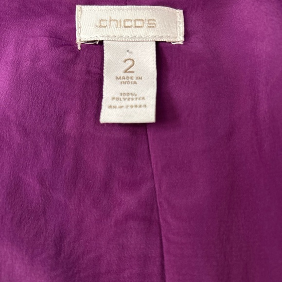 CHICOS Bohemian Print Accordion Pleated Cardigan 2 L - Picture 5 of 9